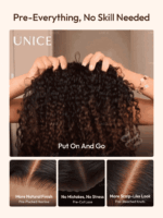 Lumivive Bye-Bye Knots™ 7x5 Lace Black to Chestnut Brown Ombre Curly Wig With Defined Finger Coil Ends Drawstring Wig - Image 12