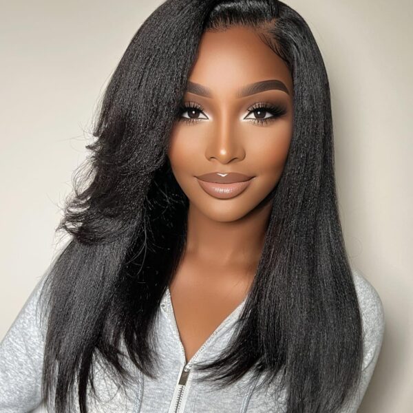 Lumivive Bye-Bye Knots™ 7x5 Lace Yaki Straight Invisi Drawstring Wig With Side Bangs
