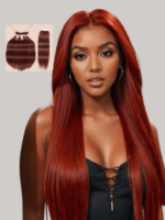 Lumivive Dark Auburn Body Wave Remy Human Hair 4 Bundles With Closure Deal