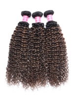 Lumivive #FB30 Brown Balayage Jerry Curly 1 Piece Human Hair Bundle - Image 3