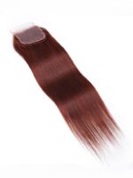 Lumivive Dark Auburn Straight Remy Human Hair 3 Bundles With Closure Deal - Image 5