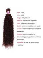 Lumivive Vibrant Reddish Brown Jerry Curl 4Pcs 100% Remy Human Hair Bundles Deal - Image 6