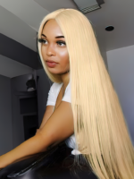 Lumivive Hair 613 Blonde 4PCS Straight Hair Bundles With 13x4 Inches Lace Frontal - Image 2