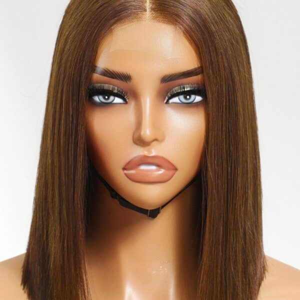 Lumivive 2x6 Closure 200% Density #4 Brown With Dark Root Bob Wig