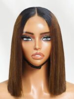 Lumivive 2x6 Closure 200% Density #4 Brown With Dark Root Bob Wig - Image 2