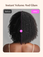 Lumivive Flip Over Half Wig Black to Chestnut Brown Ombre Kinky Curly Wig - Image 6