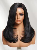 Lumivive Bye-Bye Knots™ 7x5 Lace Side-Part Yaki Straight Wig with Blowout Feathered Layers