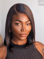 Lumivive 13x4 Lace Frontal Black Yaki Bob Pre-Everything Wig - Image 3