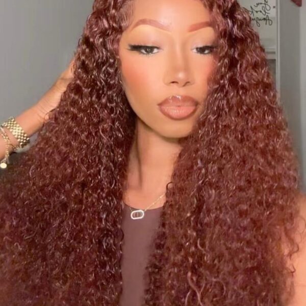 Lumivive Mahogany Red Brown Jerry Curl 3Pcs 100% Remy Human Hair Bundles