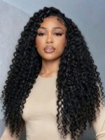 Lumivive Bye-Bye Knots™ 7x5 Lace Black Afro Twist Out Curls 150% Density Wig with Invisi Drawstring