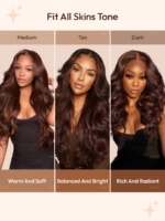 Lumivive Pre-Everything™ Lace Frontal Auburn Brown Loose Wave Wig With Drawstring & Face Framing Layers - Image 6