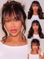 Lumivive 13x4 Pre-Everything™ Lace Frontal Balayage Highlights Fluffy Natural Loose Wave Curtain Bangs Wig - Image 4