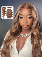 Lumivive Honey Blonde Piano Highlighted Body Wave 4Pcs Bundles With Closure