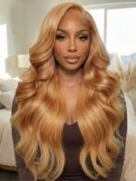 Lumivive 13x4 Pre-Everything™ Lace Frontal Golden Blonde Loose Body Wave Drawstring Wig with Side Swept Bangs