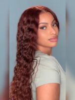 Lumivive Bye-Bye Knots Wig 7x5 Lace Reddish Brown Water Wave Wig - Image 2