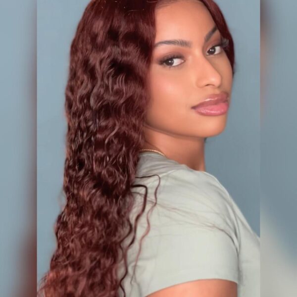 Lumivive Bye-Bye Knots Wig 7x5 Lace Reddish Brown Water Wave Wig