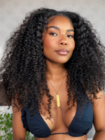 Lumivive InvisiBlend™ V part Kinky Curly Glueless Beginner Wig With Drawstring - Image 3