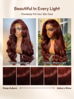 Lumivive Bye-Bye Knots™ Reddish Brown Glueless Real Hair Wig Pre-Max Easy Wear - Image 4