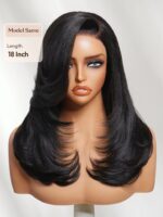 Lumivive Bye-Bye Knots™ 7x5 Lace Side-Part Yaki Straight Wig with Blowout Feathered Layers - Image 3