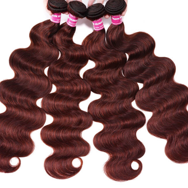Lumivive Vibrant Reddish Brown Body Wave 4Pcs 100% Remy Human Hair Bundles Deal