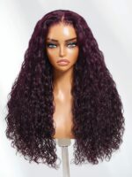Lumivive 13x4 Pre-Everything™ Lace Frontal Black Cherry Water Wave Glueless Drawstring Wig - Image 3