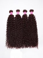 Lumivive Vibrant Reddish Brown Jerry Curl 4Pcs 100% Remy Human Hair Bundles Deal - Image 2
