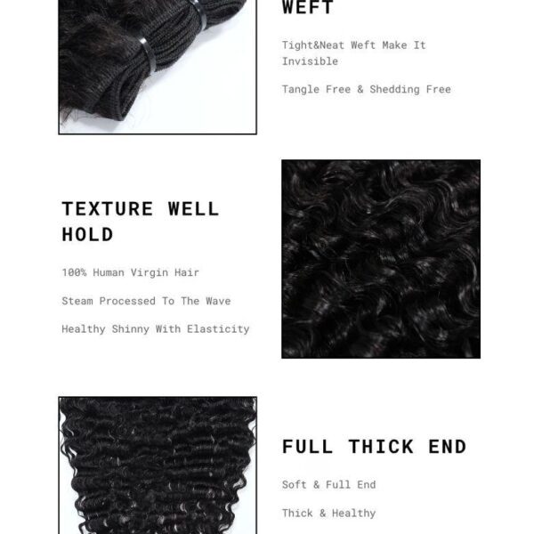 Lumivive 3 Pcs/Pack Messy Curly Human Hair Bundle Indian Deep Curly Texture