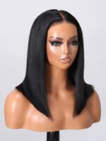 Lumivive 13x4 Lace Frontal Black Yaki Bob Pre-Everything Wig - Image 10