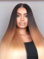 Lumivive 3 Tones Ombre Straight Human Hair Lace Closure Sew In 1B/4/27 Remy Hair - Image 7