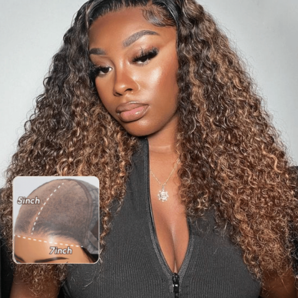 Lumivive Bye-Bye Knots Wig 7x5 Lace Balayage Highlights Jerry Curly Wig