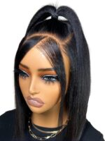 Lumivive 13x4 Lace Frontal Black Yaki Bob Pre-Everything Wig - Image 5