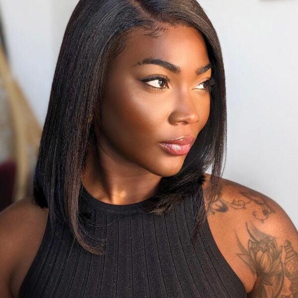 Lumivive Bye Bye Knots™ Yaki Bob Wear Go Glueless Lace Human Hair Wig