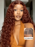 Lumivive Bye-Bye Knots Wig 7x5 Lace Reddish Brown Water Wave Wig - Image 3