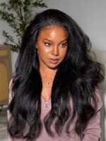 Lumivive HD Real Scalp™ Wig 13x4 Invisible Lace Frontal Black Kinky Straight Wig With Invisi Drawstring