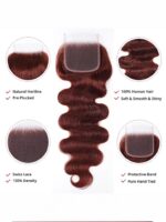 Lumivive Dark Auburn Body Wave Remy Human Hair 4 Bundles With Closure Deal - Image 9