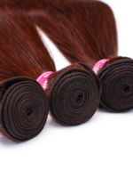 Lumivive Mahogany Auburn Brown 3Pcs 100% Remy Human Straight Hair Bundles - Image 5