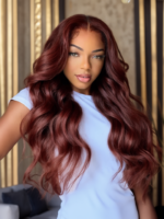 Lumivive Dark Auburn Body Wave Remy Human Hair 3 Bundles With Closure Deal - Image 2