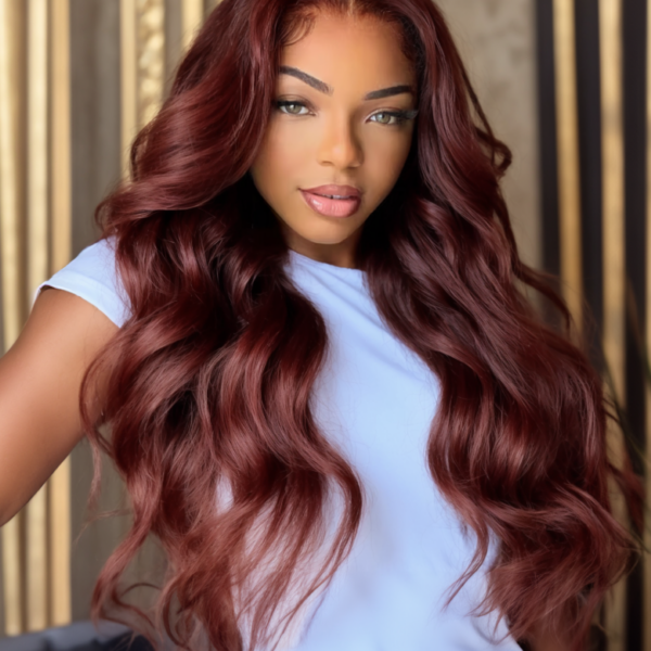 Lumivive Dark Auburn Body Wave Remy Human Hair 3 Bundles With Closure Deal