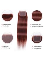 Lumivive Dark Auburn Body Wave Remy Human Hair 4 Bundles With Closure Deal - Image 8