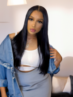 Lumivive Hair Upgrade T Part Lace Closure with Baby Hair Straight Human Hair Closure Middle Part Natural Black - Image 2