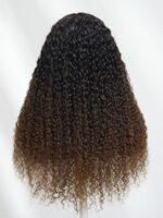 Lumivive EasiContour™ V Part Black to Chestnut Brown Jerry Curly Drawstring Wig - Image 4
