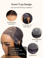 Lumivive Bye-Bye Knots 7x5 Lace Black Middle Part Short Retro Curls Wig - Image 3