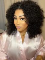 Lumivive Bye Bye Knots Wig 7x5 Glueless Lace Black Kinky Curly Wig With Bleached Knots
