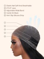 Lumivive 6x4.5 Put On And Go Pre Cut Lace Quick & Easy Body Wave Black Wig - Image 6