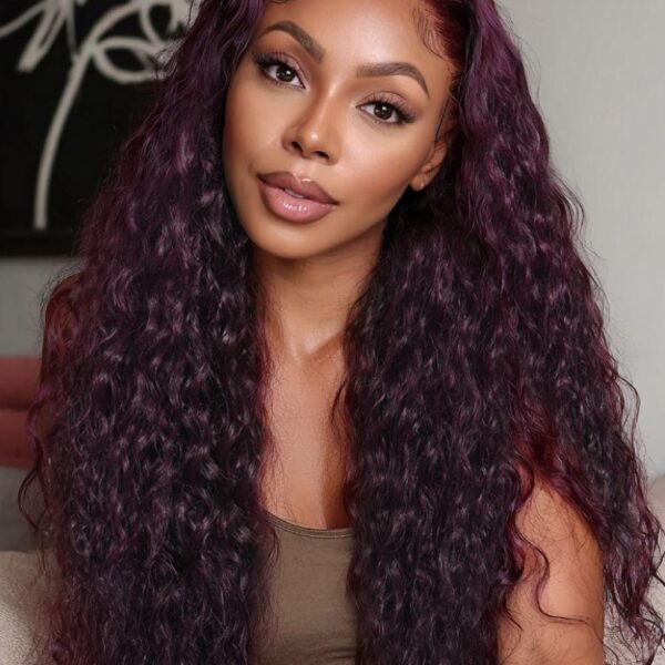 Lumivive 13x4 Pre-Everything™ Lace Frontal Black Cherry Water Wave Glueless Drawstring Wig