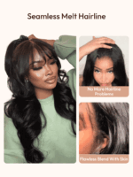 Lumivive Pre-Everything™ Lace Front Curtain Bangs Layered Glueless Wig With Drawstring - Image 8