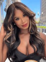 Lumivive Bye-Bye Knots™ Loose Wave Wig in Brown with Butterscotch Highlights - Image 4