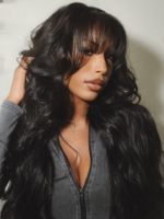 Lumivive Pre-Everything™ Lace Front Curtain Bangs Layered Glueless Wig With Drawstring - Image 4