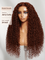 Lumivive Bye-Bye Knots™ Pre-Cut Lace Put On And Go Reddish Brown Curly Wig - Image 11