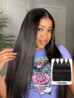 Lumivive Hair Bundles 4 Pcs/pack Yaki Virgin Human Hair